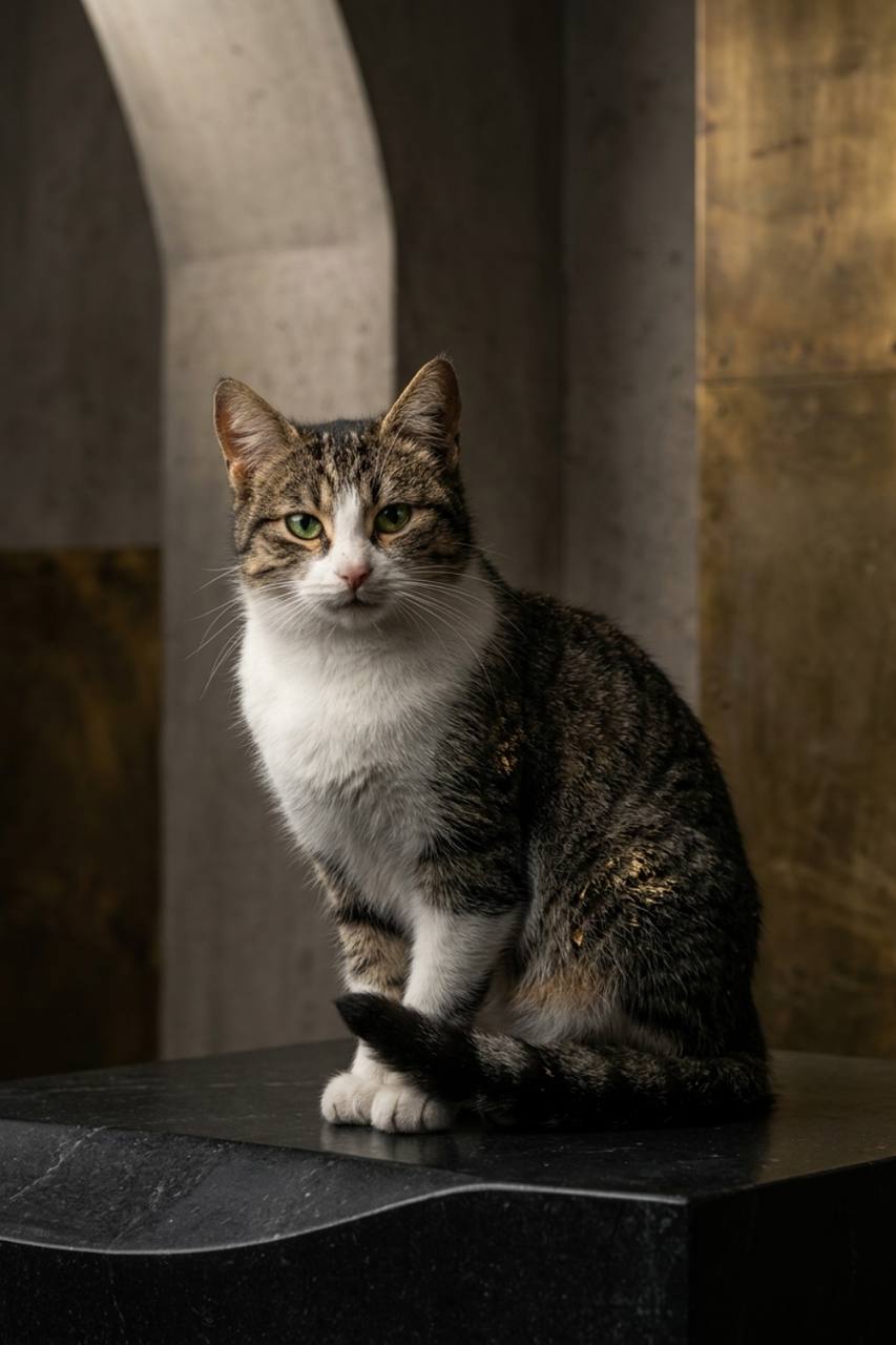 Exemple de portrait personnalisé de chat style studio